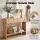 Artiss 2-Drawer Console Table 100cm Scalloped Entryway Table with Rounded Corners and Open Shelf Wood