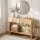 Artiss 2-Drawer Console Table 100cm Scalloped Entryway Table with Rounded Corners and Open Shelf Wood