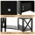 Artiss 100CM Black Console Table with 2 Drawers, Vintage Metal Handles, E1 MDF, 2-Tier Shelf for Entryway & Living Room