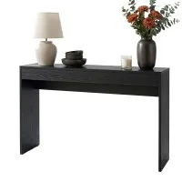 Artiss Console Table 120cm Black Wood Grain Finish, Minimalist Hallway Entryway Sofa Table with Storage, Particle Board