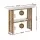 Artiss Console Table Marble Effect White and Gold 120cm – 2-Tier Hallway Entry Table, Metal Frame, Easy Clean, Storage