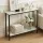Artiss Marble Effect Console Table 2-Tier Slim Hallway Entryway Display Desk 90cm White Black Frame 30kg