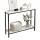 Artiss Marble Effect Console Table 2-Tier Slim Hallway Entryway Display Desk 90cm White Black Frame 30kg