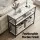 Artiss 90cm Console Table Marble Effect 3‑Tier Slim Hallway Side Table White Black Frame 30KG Capacity