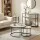 Artiss 90cm Console Table Marble Effect 3‑Tier Slim Hallway Side Table White Black Frame 30KG Capacity