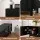 Artiss 180cm Black TV Unit: E1 Particle Board, Melamine Finish, Soft Close Doors, Adjustable Shelves, Cable Management