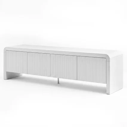 Artiss 180cm White TV Unit Entertainment Cabinet with Fluted Doors Soft Close Push-to-Open Fits up to 70in TV