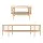 Artiss 2‑Piece Pine TV Unit and Coffee Table Set Rustic Rope‑Profile Metal Bars 148cm TV Cabinet 74cm Table