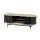 Artiss TV Entertainment Unit Storage Cabinet Black and Pine 140cm MDF Melamine, 2 Doors, Shelves, Cable Management