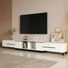 Artiss Extendable White TV Cabinet 190-260cm Entertainment Unit Fits up to 98