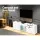 Artiss Entertainment Unit, Particle Board, 130cm, White, Modern TV Cabinet with Glass Shelves & Storage Solutions