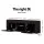 Artiss 130cm Black LED TV Cabinet Unit with RGB Lighting, Push-to-Open, High-Gloss Finish, Tempered Glass Shelves