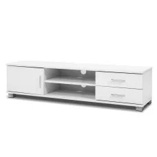 Artiss Dylan 120cm White TV Cabinet: Sleek Entertainment Unit with Storage, Shelves & Drawers for Modern Living Rooms
