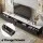 Artiss Extendable TV Unit 240-340cm with 4 Drawers, 80kg Top, 9 Metal Legs, Marble-Effect Black