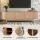 Artiss 160cm TV Entertainment Unit Storage Cabinet, Pine, Fluted Doors, Solid Wood Feet, Cable Management, E1 PB