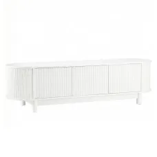 Artiss 160cm TV Entertainment Unit Storage Cabinet with Fluted Doors White 60kg Tabletop Anti-Tip Kit