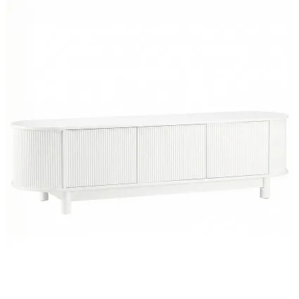 Artiss 160cm TV Entertainment Unit Storage Cabinet with Fluted Doors White 60kg Tabletop Anti-Tip Kit