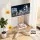 Artiss Mobile TV Stand for 32–65 inch TVs Adjustable Height Steel Frame MDF Tray Wheels VESA 100–400mm
