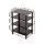 Artiss 4-Tier TV Stand with Tempered Glass & Aluminium, 600x420x790mm, Black - Ventilated Shelves, 40kg Capacity