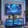 Artiss Corner TV Stand 32-70 inch with Mount Adjustable Swivel RGB LED Lights Built in Power Hub Black Walnut