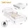 Artiss Single Bed Frame with 2 Storage Drawers, USB Ports and LED Light, Safety Rails and Ladder, White