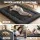 Giselle Bedding 10cm Japanese Floor Mattress Foldable Futon 135x200cm Washable Cover Black 25D Foam Support