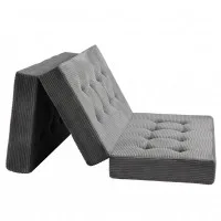 Giselle 15cm Double Folding Mattress Corduroy 3‑Fold Portable Guest Sofa Bed 190x135cm 23D Foam Comfort