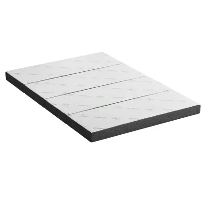 Giselle Bedding Foldable Foam Mattress Double Size, Bamboo Fabric, Medium Firm, Portable Guest Bed, 190x137x10cm