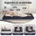 Giselle Bedding Foldable Foam Mattress Double Blue, 4-Fold Portable Floor Mat, High-Density, 197x140cm, Washable Cover