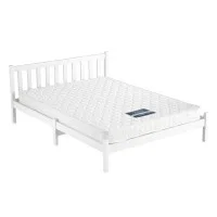 Giselle Bedding Double Mattress with Artiss Natural Pine Wooden Bed Frame Bundle Medium Firm Arina Series