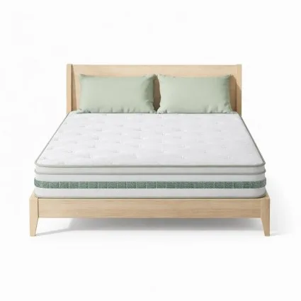 Giselle Bedding 20cm Double Mattress - Mint Series, Green Tea Foam, Euro Top, Bamboo Fabric, Medium-Firm Support