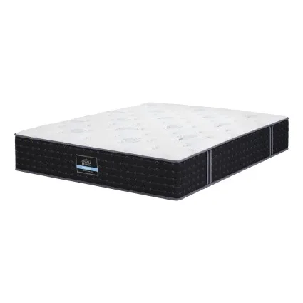 Giselle Bedding Double Reversible Spring Mattress 35cm Gel Foam Cashmere Cover Firm White Charcoal