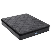 Giselle Bedding Double Mattress 25cm Pocket Spring Latex Euro Top Medium Firm Black