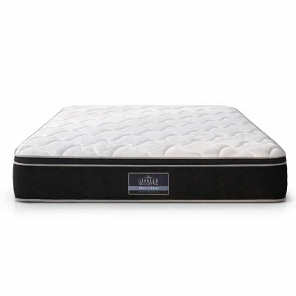 Giselle Bedding 35cm Double Mattress Firm Copper Memory Foam Euro Top Black and White