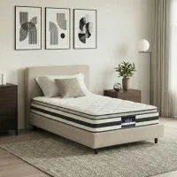 Giselle Bedding 21cm Pillow Top Mattress King Single, Medium Firm, Bonnell Spring, Hypo-allergenic, Breathable
