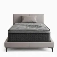 Giselle Bedding Alanya 34cm King Single Mattress, Bamboo Charcoal Cover, Euro Top, 5-Zone Pocket Springs, Medium Firm