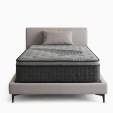 Giselle Bedding Alanya 34cm King Single Mattress, Bamboo Charcoal Cover, Euro Top, 5-Zone Pocket Springs, Medium Firm