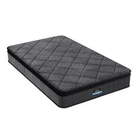Giselle Bedding King Single Mattress 25cm Medium Firm Independent Pocket Spring Latex Euro Top Black