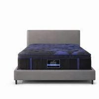 Giselle Bedding ESPORT King Single Hybrid Mattress 34cm Cooling Gel 5-Zone Pocket Springs Black & Blue