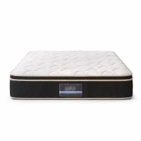 Giselle Bedding REGAL King Single Mattress 35cm Firm Copper Memory Foam Edge Support 7-Zone Pocket Springs Black & White