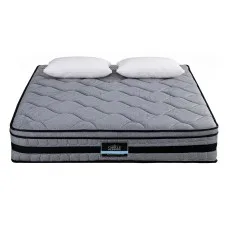 Giselle Bedding King Mattress Set with Two Feather-Down Pillows, 34cm Euro Top Pocket Spring Medium-Firm