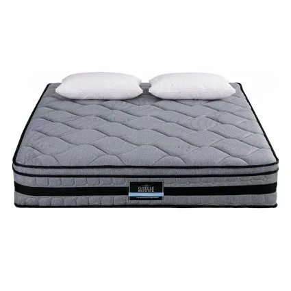 Giselle Bedding King Mattress Set with Two Feather-Down Pillows, 34cm Euro Top Pocket Spring Medium-Firm