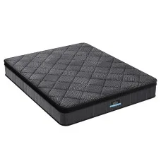 Giselle Bedding Noir Series King Mattress 25cm Pocket Spring Latex Euro Top Medium Firm Black