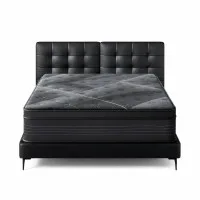 Giselle Bedding King Mattress - 35cm Bamboo Pocket Foam, Medium-Firm Support, Euro Top, Midnight Series, Black