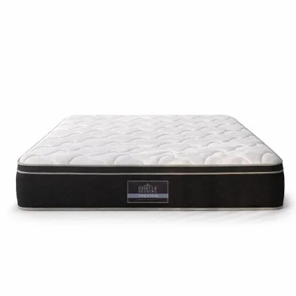 Giselle Bedding 35cm King Mattress with Copper Memory Foam, Firm 7-Zone Pocket Springs Black and White