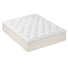 Giselle Bedding King Mattress Topper 5cm 1300GSM White Duck Feather Cotton Pillow Top with Non-Slip Straps