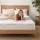 Giselle Bedding King Mattress Topper 5cm 1300GSM White Duck Feather Cotton Pillow Top with Non-Slip Straps