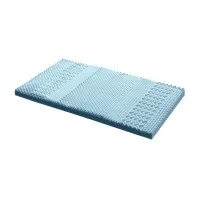 Giselle Bedding Memory Foam Mattress Topper King Single 8cm 7-Zone, Bamboo Cover, Open Cell, Washable, Blue