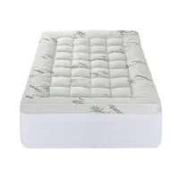 Giselle Bedding Bamboo King Single Mattress Topper 11cm Pillowtop, 1500GSM, Breathable, Hypoallergenic, Machine Washable