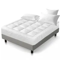 Giselle Bedding Queen Bamboo Mattress Topper - 1000GSM, 5cm Thick, Anti-Allergy, Dust Mite Resistant, Breathable Comfort